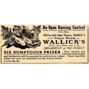  1914 Ad Wallick Poppy Room Dancing Contest Theatre 