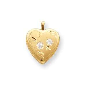   14k Gold Filled Two color 2 Frame Heart Locket   JewelryWeb Jewelry