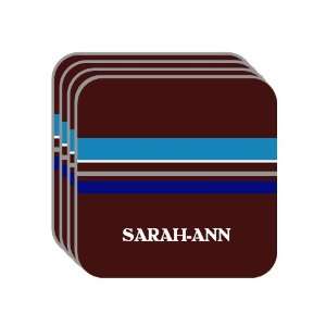 Personal Name Gift   SARAH ANN Set of 4 Mini Mousepad Coasters (blue 