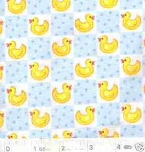 Lucky Ducks Squares FLANNEL Quilt Fabric 1 Yd  