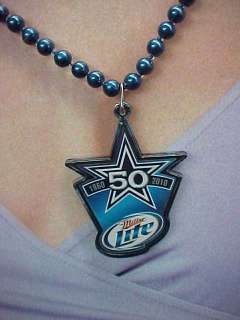 Dallas Cowboys Beads Necklace 50th Anniversary Miller Lite Medallion 
