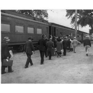  Japanese Americans,Santa Anita,CA,c1943,boarding train 