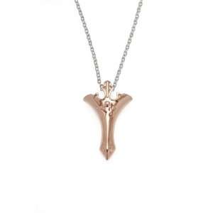  Rose gold stainless steel torch pendant + necklace: David 