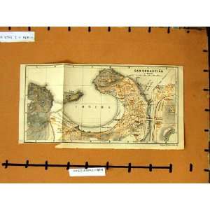   MAP 1906 STREET PLAN SAN SEBASTIAN FRANCE CONCHA MONTE