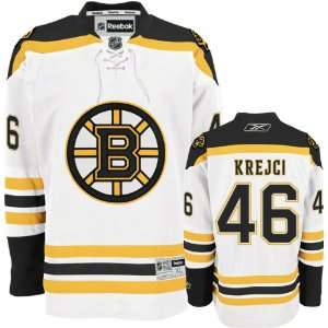 David Krejci Jersey: Reebok White #46 Boston Bruins Premier Jersey