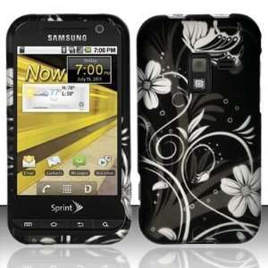 For Samsung Conquer 4G D600 (Sprint) Rubberized White Flowers Design 