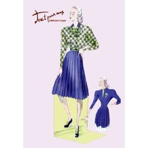  Pleated Dress with Plaid Jacket 20x30 Poster Paper