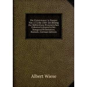   Inaugural Dissertation, Rostock. (German Edition) Albert Wiese Books