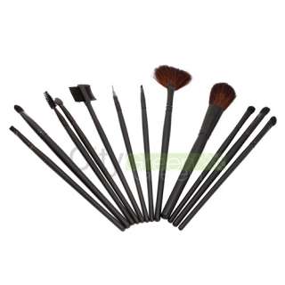 12 Pcs Professional Makeup Cosmetic Brush Set Kit + Pouch Bag Case 
