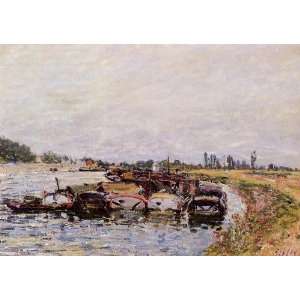 Hand Made Oil Reproduction   Alfred Sisley   24 x 16 inches   Barge 