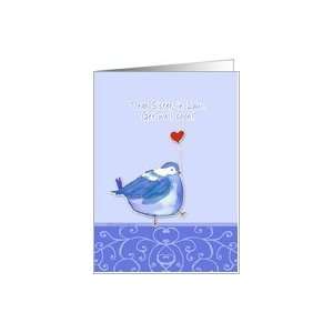 dear sister in law, get well soon card, cute bird with heart Card