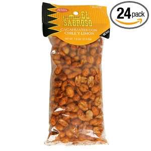 El Sabroso Peanuts, Chili Lemon, 7.5 Ounce Bags (Pack of 24)  