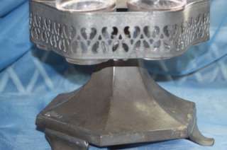 Antique Roswell Gleason #4800 Matted Silver Plate Castor Cruet Set 6 