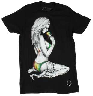 Rook Clothing Rasta Girl Graphic T Shirt   Black   FREE SHIPPING 
