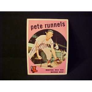  Pete Runnels Boston Red Sox #370 1959 Topps Autographed 