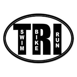  Oval TRI w/ swim bike run lettering Triathlon Sticker 