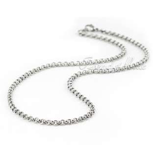 3MM Mens Rolo Link Stainless Steel Necklace Chain KN10  