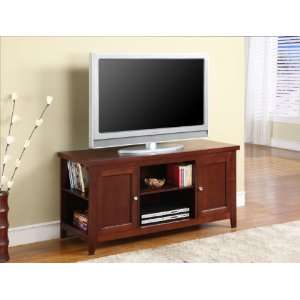  Finish Wood TV Stand Entertainment Center With Storage: Home & Kitchen