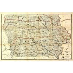  1881 Railroad map of RRs, Iowa