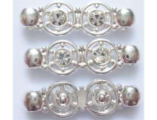 30pcs Silver Plated Rhinestone stars 2 holes spacers bead  