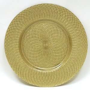 Charge it by Jay Round Spiral Glass Gold Charger Plate:  