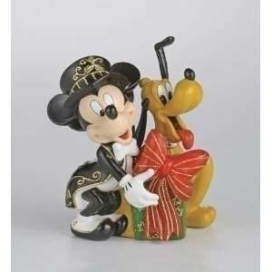  Lighted Cloisonne Mickey & Pluto With Gift Christmas 