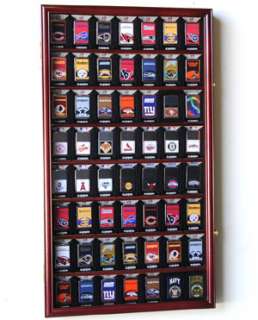 48 Zippo Lighter Display Rack Case Cabinet Wood Door  