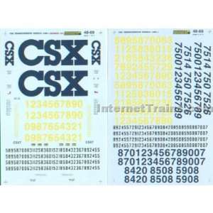  Microscale O Scale Diesel Decal Set   CSX 1990 Toys 
