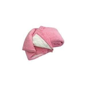  Pink Quilted Borrego   Sherpa Fur Blanket Queen Size
