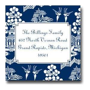  Boatman Geller Holiday Gift Stickers   Chinoiserie Navy 