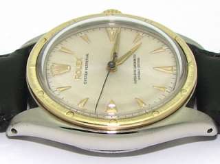 1952 Vintage Gents Rolex Perpetual Semi Bubble Back Steel Gold Watch 