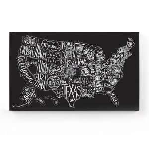  Black Tie US Map Canvas Wall Art 