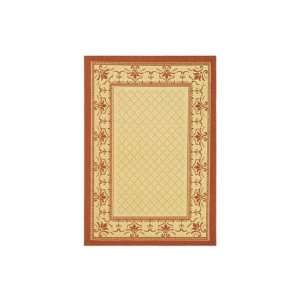   Natural and Terracotta Indoor/Outdoor Square Area Rug, 6 Feet 7 Inch