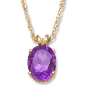   14KT Ladies 1.60CT Amethyst Pendant Gold and Diamond Source Jewelry