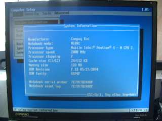   Compaq Evo N610C Laptop 128MB Parts Repair Boots BIOS AS IS #9  