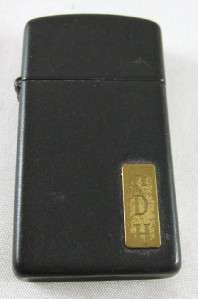 Zippo SLIM Lighter Black Matte with Gold Monogram HDH  