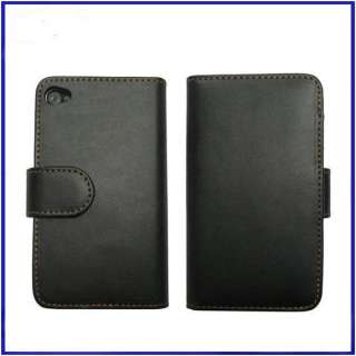 Black Leather Wallet Credit Card Slots Case Cover Pouch For Apple 