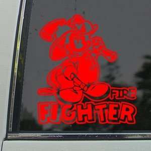   FIRE FIGHTER Red Decal Window Red Sticker Arts, Crafts & Sewing