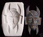 tribal face mask mixed media cns polymer clay mold returns