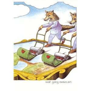  Wolf Gang Mows Art, Coyotes & Wolves Note Card, 5x7