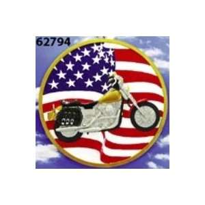   : Stepping Stone Wall Plaque   Motorcycle USA Flag: Kitchen & Dining