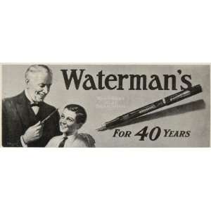  1926 Original Print Billboard Ad Waterman Fountain Pen 