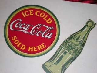 RARE 60s70s ICE COLD COCA COLA SOLD HERE SIGN 24X18  