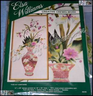 Elsa Williams CLOISONNE VASE Crewel Embroidery Picture Kit – Michael 