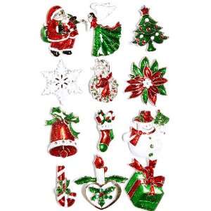 Dozen Set Red and Green Santa Claus Christmas Tree Snowflake Candy 