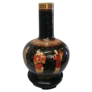  Chinese Eight Immortal vase   hand painted porcelain: Home 