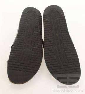 Mephisto Black Patent Leather Flat Sandals Size 40  