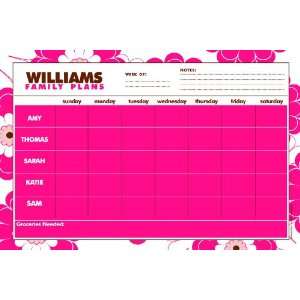  Magnetic Family Planner   Hot Pink Daisy: Office Products