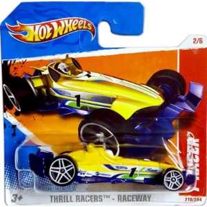 2011 Hot Wheels Yellow F RACER #218/244, Thrill Racers Raceway #2/6 