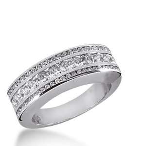  1.5 Ct Diamond Wedding Band Ring Princess Channel 14k 